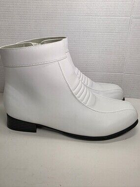 Funtasma White Side Zip Ankke Boots Sz LARGE Cosplay Dress Up Stormtrooper